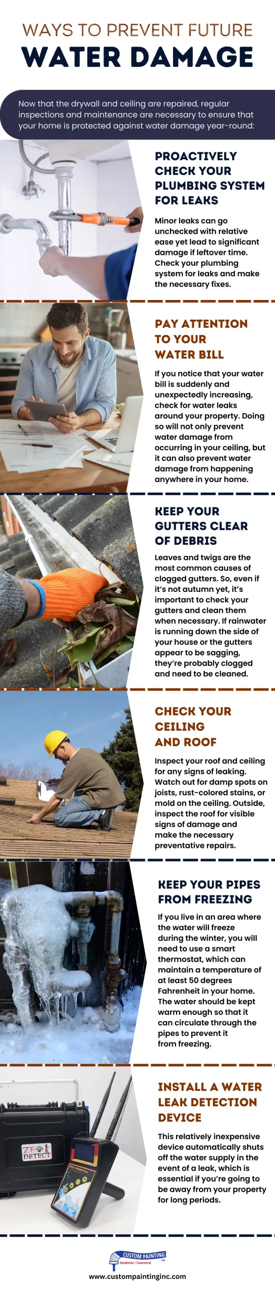 Infographic on what causes water damage on ceilings in Livermore, CA