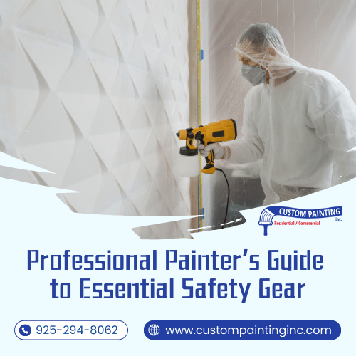 Painter wearing protective PPE for a Pleasanton, CA area project