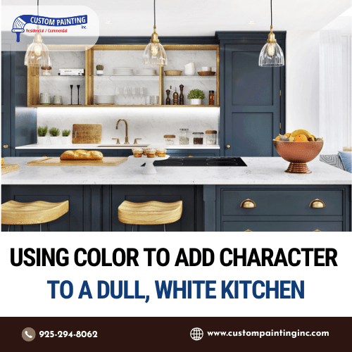 Colorful kitchen cabinets in a Pleasanton, CA home