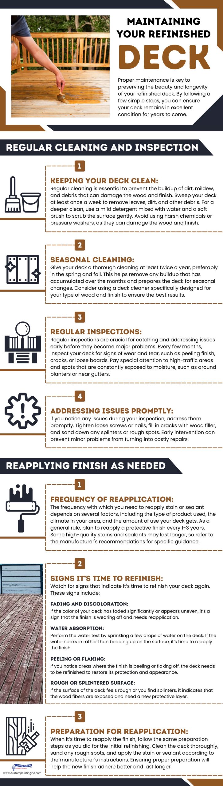 Infographic on Maintaining Your Refinished Deck in San Ramon, CA