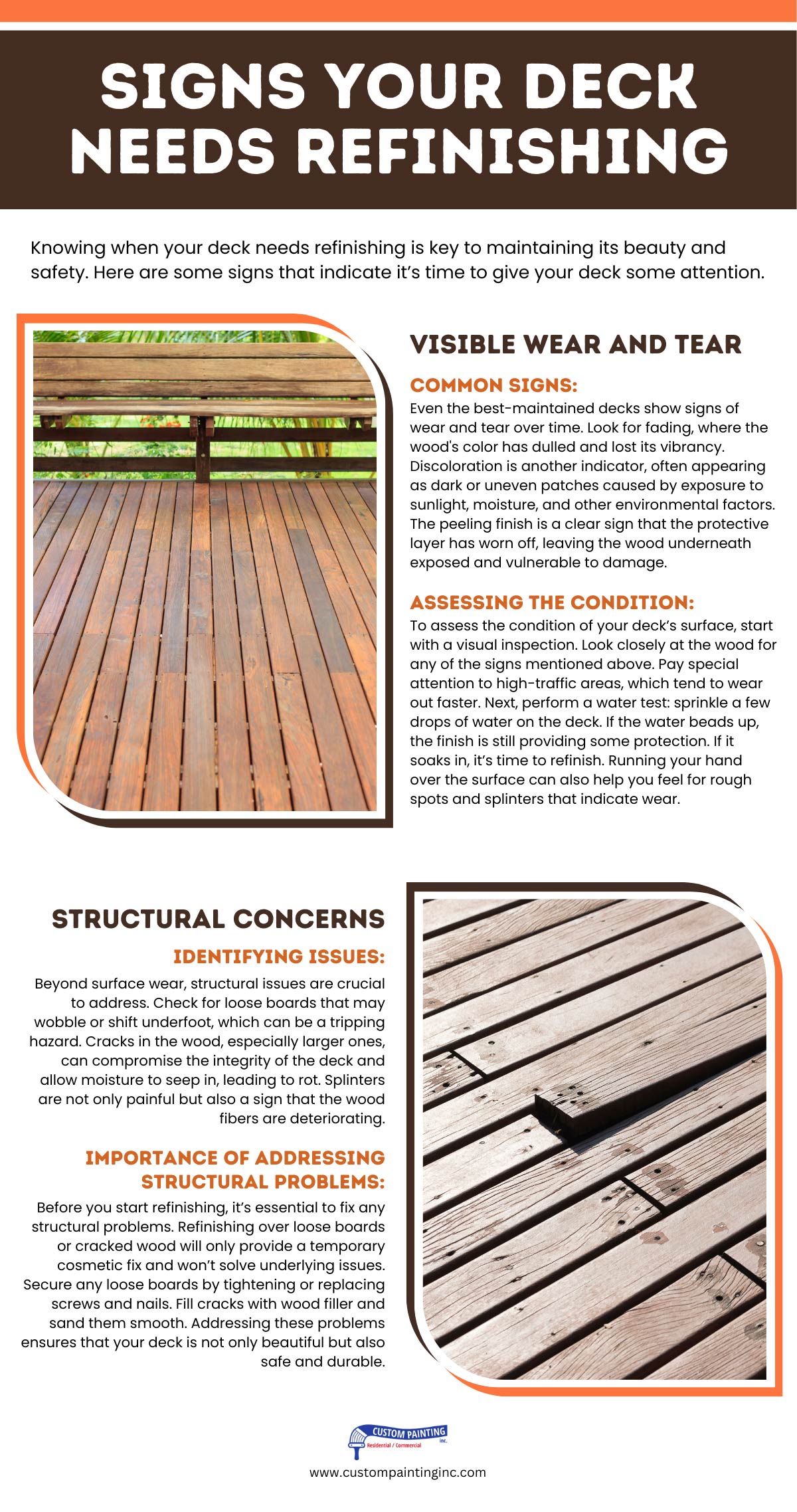 Infographic on the Signs Your Deck Needs Refinishing in Tracy, CA