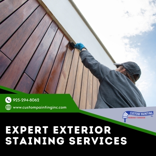 Staining the exterior of a Pleasanton, CA home