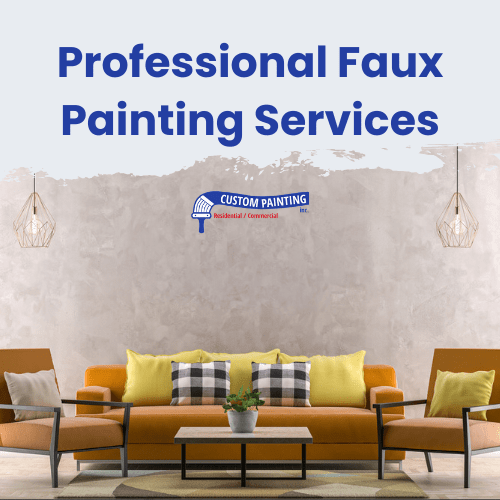 Pleasanton, CA home with professional faux painted wall